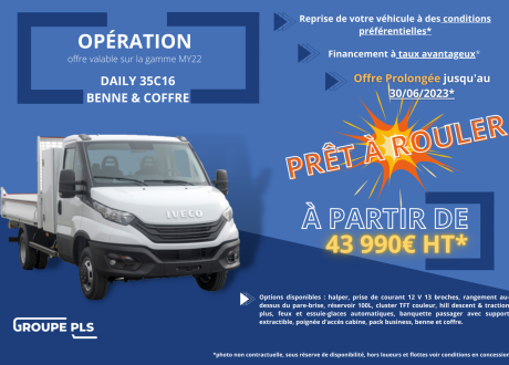 Opération Stock Iveco - Daily 35C16 Benne Coffre